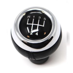 Pomo perilla cambio manual 5 velocidades R5 negro y plateado Mini Cooper
