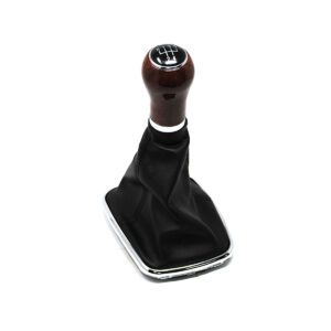 Pomo palanca cambio manual 5 velocidades madera enganche 12mm VW Golf IV, Bora