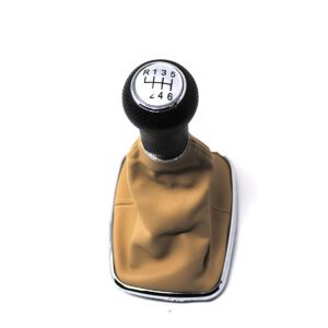 Pomo palanca cambio manual 6 velocidades beige oscuro enganche 12mm VW Golf IV, Bora